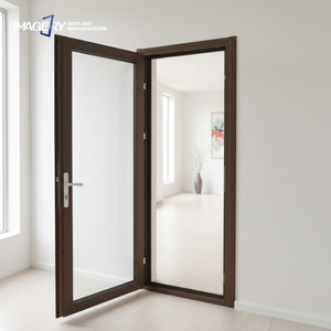 Thermal Break Aluminum Swing Door Stainless Steel Security Mesh Double Tempered Glass