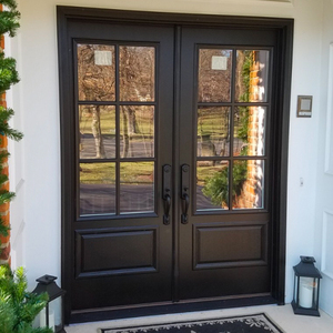 Custom Villa Main Entrance Door Aluminum Casement Door Double Tempered Glass Thermal Insulation For Front Entry Doors