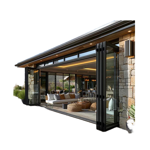 Thermal Break Exterior Bi Folding Door Accordion Glass Door