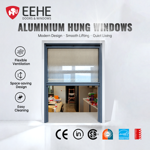 EEHE Vertical Aluminum Sliding Window CE Certified Thermal Break Windproof Anti-Fall Single Hung Soundproof