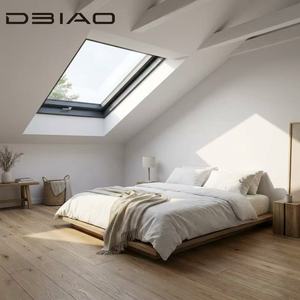 Modern Manual Vertical Swing Vent Skylight Double Insulated Tempered Glass Aluminum Frame Soundproof Bright Basement Roof Window