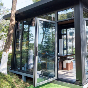 RG60C French Modern Design Aluminum Alloy Glass Door Thermal Insulation Side Opening Finished 5-Year Exterior Door