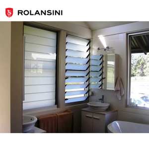 Rolansini CE NFRC Certified Shutters Bathroom Bedroom Windows Blinds Jalousie Ventilated Aluminium Frame Glass Louver Window