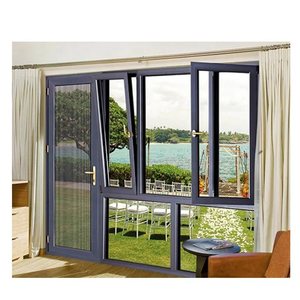 Fuson New Garden Design Aluminium Fly Screen Door House Window With Grill Design Fancy Design Casement Window Mosquito Net Door