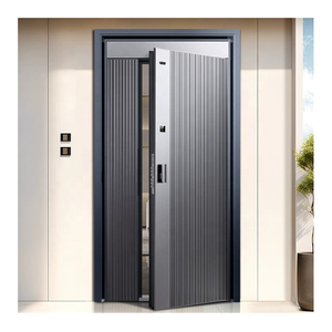 SJUMBO Customization Modern Commercial Security Double-Layer Aluminium Swing Exterior Entrance Smart Door