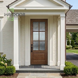 Fully Customized Soundproof Solid Wood Door With Glass Panels