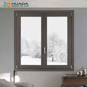 Slim Narrow Thermal Break Aluminum windows French Casement Window Hurricane Proof Double Sash
