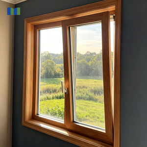 CHAMBROAD Wood Windows Aluminum Clad Outward Opening Triple Glazed Insulated Glass