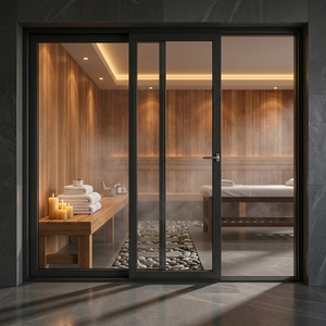 Balcony Patio Aluminum Energy Efficiency Hurricane Impact Sliding Door System