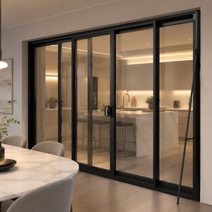 Customized Size Sliding Doors Double Glass Aluminum Doors Heat Insulation