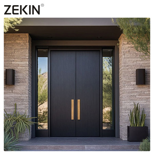ZEKIN Custom Large Hous Metal Front Entrance Double Door Modern Security Design