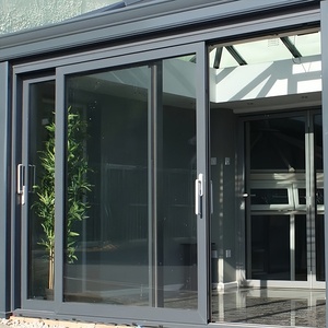 OUNA Aluminum Alloy Doors and Windows Modern Exterior Aluminum Door Patio Commercial Outdoor Heavy Duty Sliding Doors