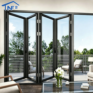 Waterproof Aluminum Tempered Glass Patio Sliding Accordion Folding Doors
