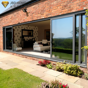 Modern Exterior 4 Panel Aluminum Sliding Glass Door Double Glazed Tempered