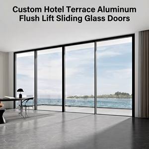 Resort Sliding Doors for Hotel Project Exterior Use Modern Design Aluminum Alloy Slim Profile Multi Track Panoramic Glass Door