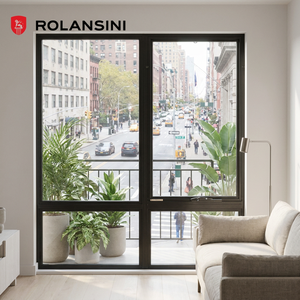 AS2047 Standard Australia Clad Windows Low-E Glass Double Glazed Aluminium Awning Windows Kitchen Study Room Hand Crank Window