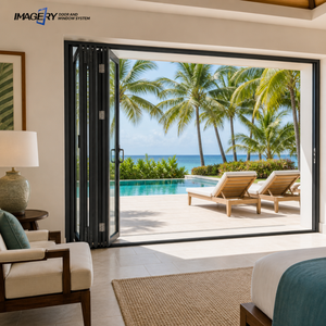 Weatherproof Aluminum Folding Door Multi Panel Thermal Insulation