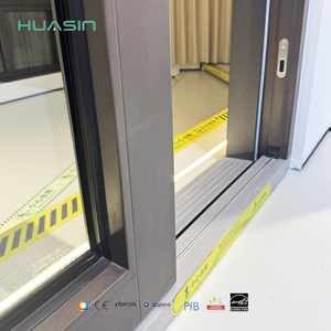 Huasin Factory Direct NFRC Modern Villa Outdoor Patio Aluminum Glass Sliding Doors