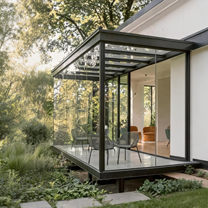 Modern Janas Aluminum Alloy Glass House Sunroom Insulated Tempered Glass Panels Noise Reduction Easy Installation for Balcony