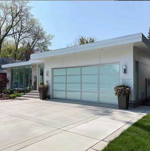 Sunnysky Thermal Break Weatherproof Low Maintenance Architectural Project Customized Frosted Glass Garage Door