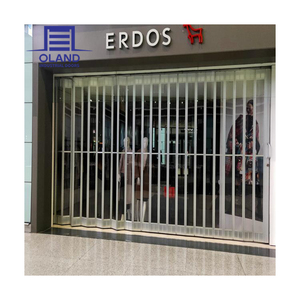 Commercial Mall Invisible Shopfront Modern Aluminum Security Door Acrylic Folding Gate Transparent PC Garage Anti-theft Store