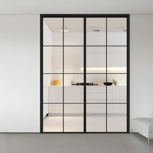 Modern Design Fully Tempered 8mm Glass Interior Partition Door with Aluminum Frame