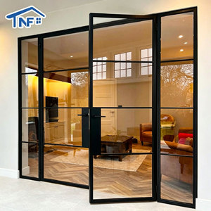 NFRC AS2047 Thermal Break Casement Door Custom Color And Size Double Glazed Swing French Doors Interior And Exterior