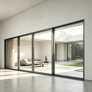 Australian Certificate AS2047 Thermal Break Aluminium Alloy Profile Double Glazed Tempered Glass Modern Horizontal Sliding Doors