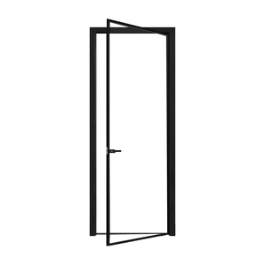 Black Frame Glass Narrow Frame Interior Partition Bathroom Glass Door