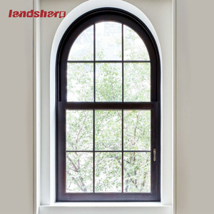 Landsharp Double Glazed French Casement Windows Thermal Break Aluminum arched window Glass Door Home Use