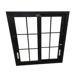 Black Aluminum Sliding Window Aluminum Alloy Frame Horizontal Opening Soundproof Insulated Custom Size For Apartment Villa