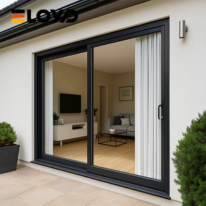 Modern Aluminum Alloy Glass Patio Sliding Door with Waterproof & Heat Insulation for Villa Exterior and Garden Use