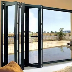 AOSTTER Large Size Concertina Aluminum Folding Door with Multi-Point Locking Sound Dampening Glass for Balcony