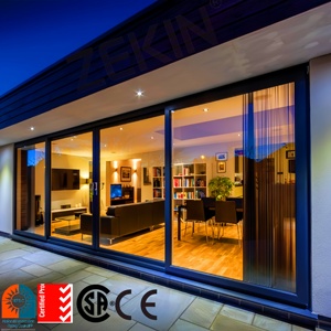 ZEKIN Customized Aluminum Patio Balcony Sliding Doors Double Tempered Glass