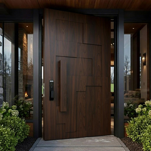Modern Aluminum Pivot Entry Door Luxury Exterior Front Door Thermal Break Custom Size Double Glass OEM ODM Manufacturer