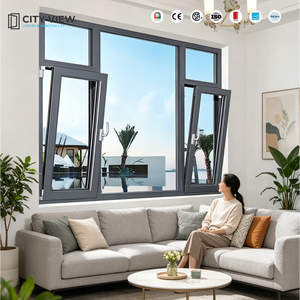 Custom Hurricane Impact Single Black Corner Casement Windows With Metal Screen,Triangle Side Open Burglarproof Casement Window
