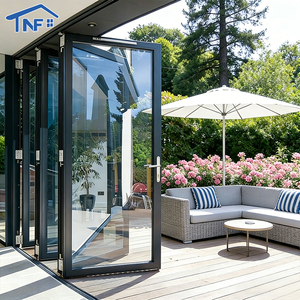 Bi-fold Doors Thermal Break Aluminum Glass Bifold Folding Door Coastal Windproof