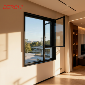 DERCHI Factory Direct Sales Tinted Aluminum Casement Windows Outward
