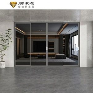 NFRC AS2047 Hurricane Proof Impact 4-Tracks Aluminum Partition Sliding Glass Door for Garden & Commercial Use