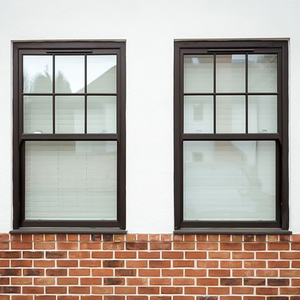 Landsharp European French Style Black Aluminium Glazed Sash Sliding Windows Aluminum Double Hung Window