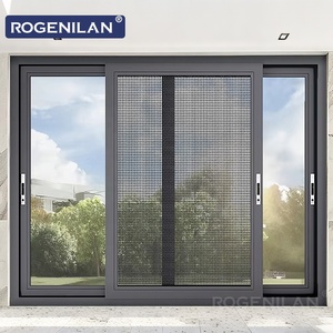 Rogenilan Waterproof Residential Window Double Tempered Glass Thermal Break Aluminum Frame Sliding System Windows