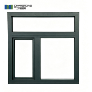 CHAMBROAD Modern Aluminum Clad Wood Windows Casement Triple Glazed Low-E Glass German Hardware for Luxury Villa