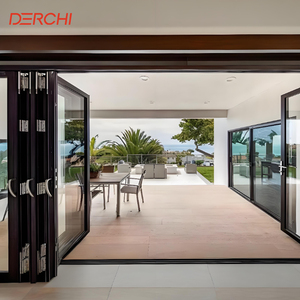 Hurricane Aluminum Accordion Doors Impact Aluminium Bifold Patio Folding Glass Doors Outswing Energy Efficient Bifold Door