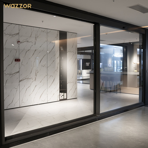 Wazzor Aluminum Double-Glazed Sliding Windows and Doors for Interior Bedroom Garden Use-Minimalist Design Windproof Feature