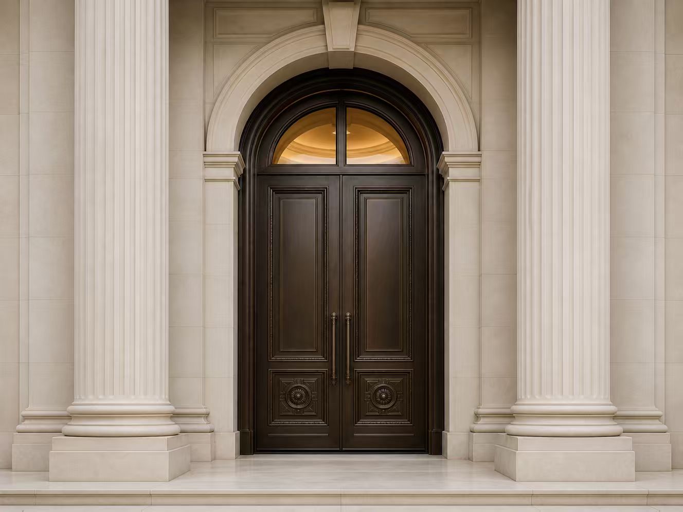 Vexis thermal break aluminum entry door structural installation