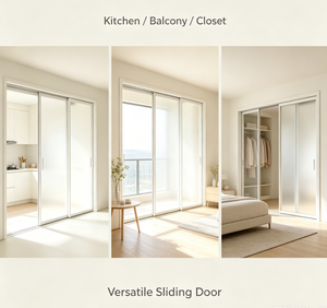 Panel Sliding Door Aluminum Alloy Frosted Glass Interior Door for Kitchen Balcony