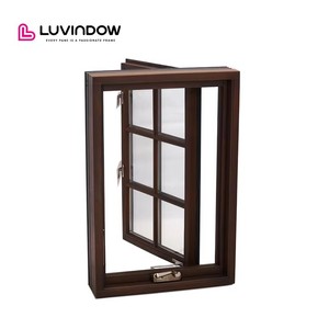 Weather Resistant Aluminum Clad Wood Windows Heat Insulated Crank Casement Windows For Home Airflow Design