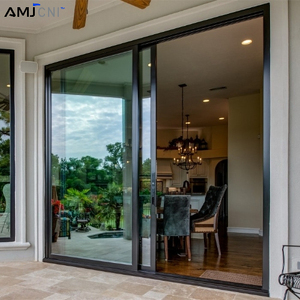 AMJ NFRC Thermal Break Aluminum Door and Window Aluminum Sliding Door Energy Efficient Double Glass Doors for Houses USA Market