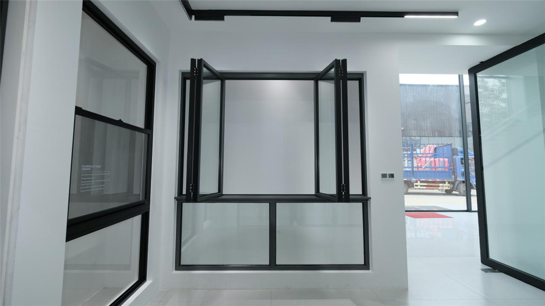 Vexis Aluminum Folding Window System installed on outdoor kitchen patio