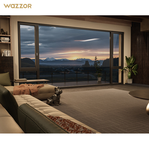 Wazzor Clear Burglar-Proof Interior Alloy Balcony Glass Casement Window Aluminum Frame Bullectproof Screen For Hotels Basements